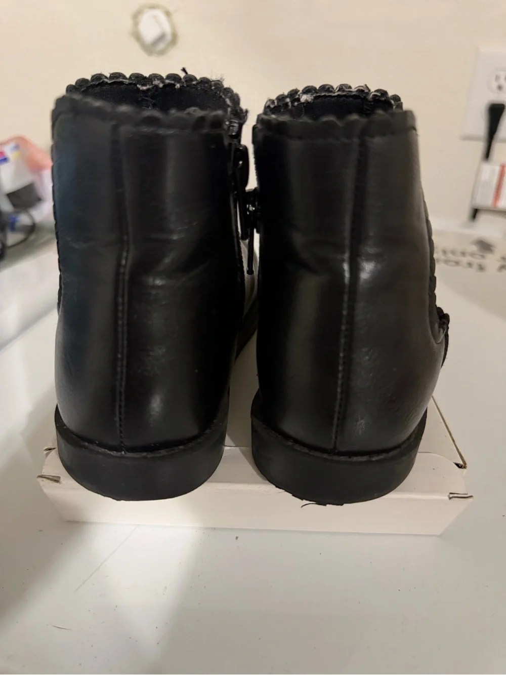 Old Navy Kids Black Chelsea Boots with Side Zipper